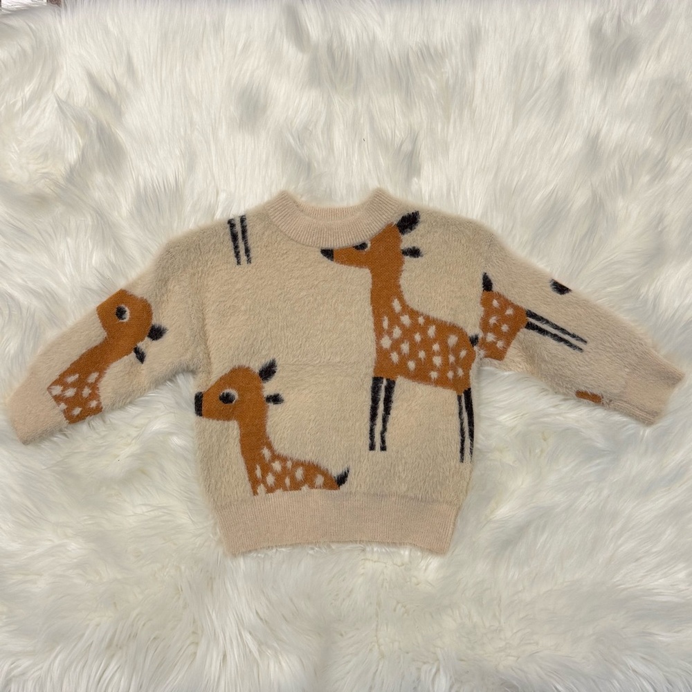 Adorable Deer Pattern BABY Sweater, size 12/18 months, by SHEIN.
